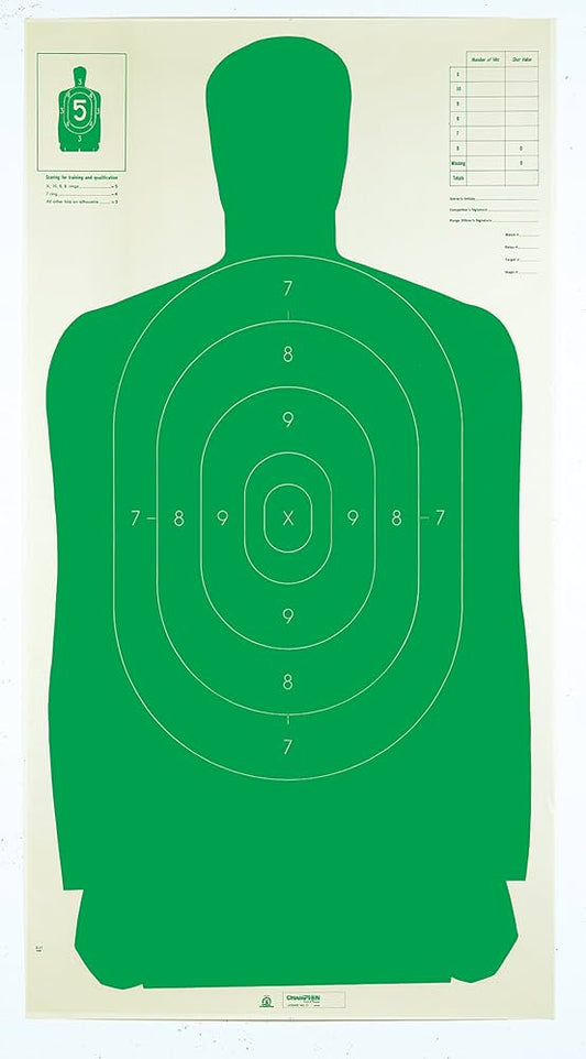 20 - PACK - Champion Traps and Targets, Police Silhouette Target, 24x45 Green