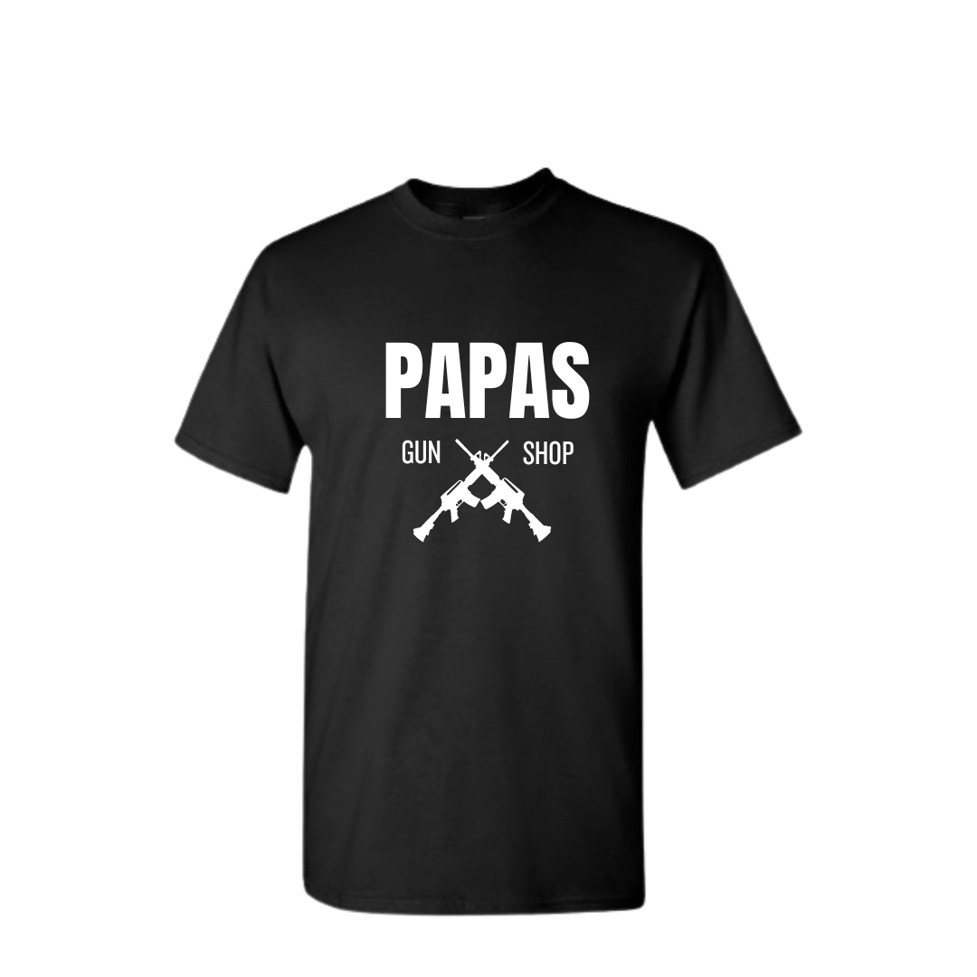 "AAA" PAPA'S GUN SHOP T-SHIRTS