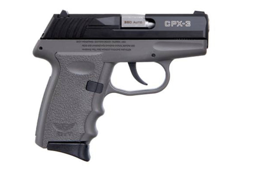 SCCY INDUSTRIES CPX-3 380 ACP BLK/GRAY 10+1 GRAY POLYMER FRAME|NO SAFETY