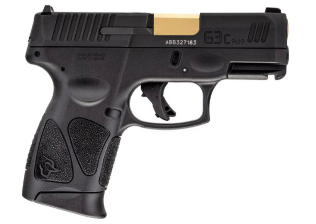 EXCLUSIVE TAURUS G3C 9MM BLK/BLK GOLD BBL 12+1 1-G3C931-GB